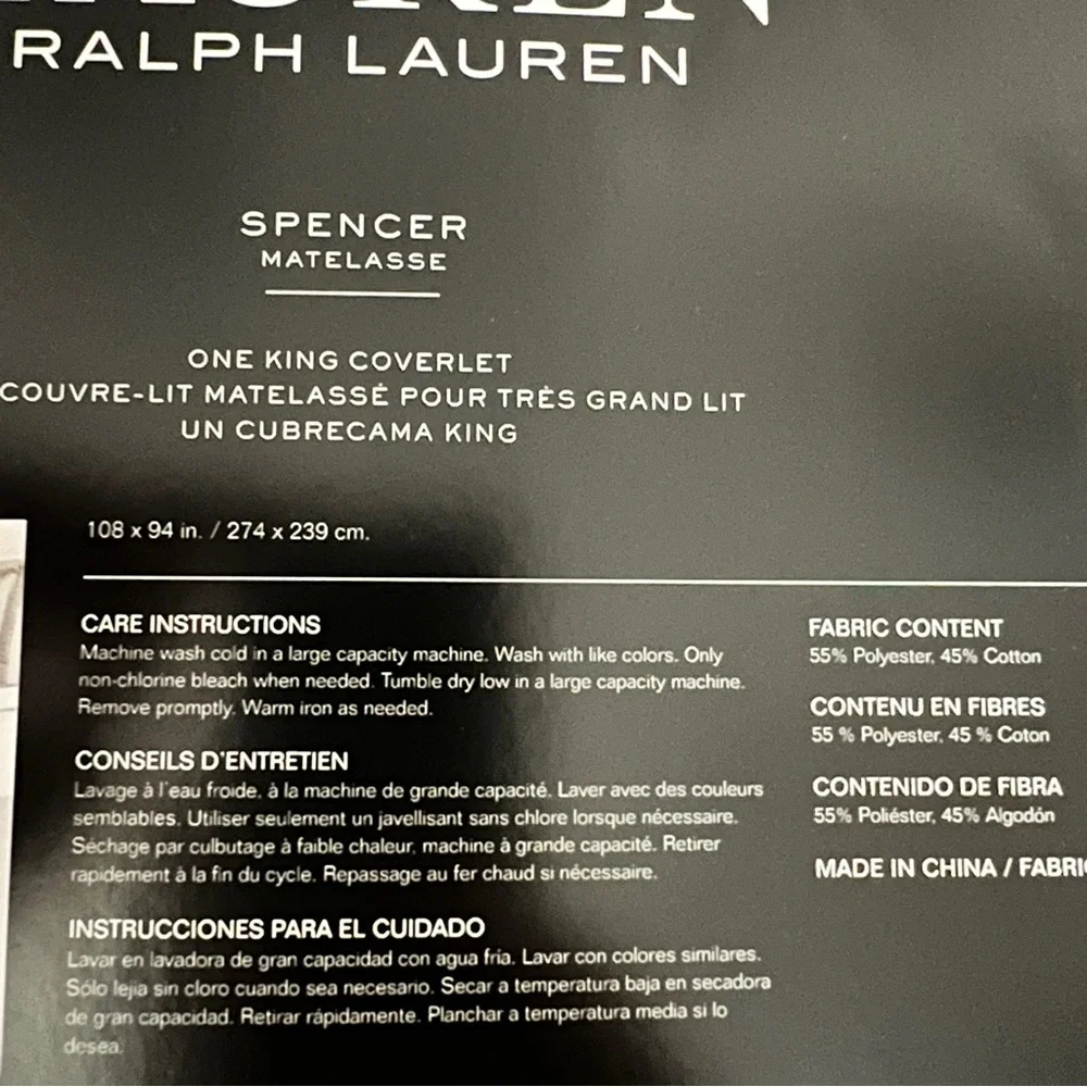 Ralph Lauren Spencer Matelasse Coverlet